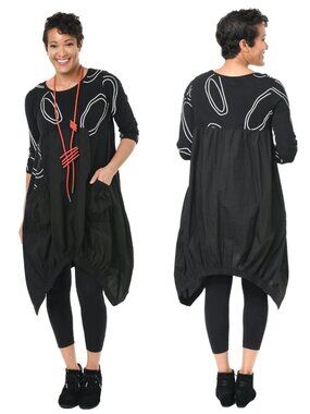 NWT New Tulip Snapdragon & Twig Adele Dress in Black Bubbles Size XS